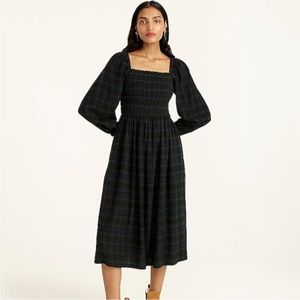 J. Crew Flannel Smocked Dress